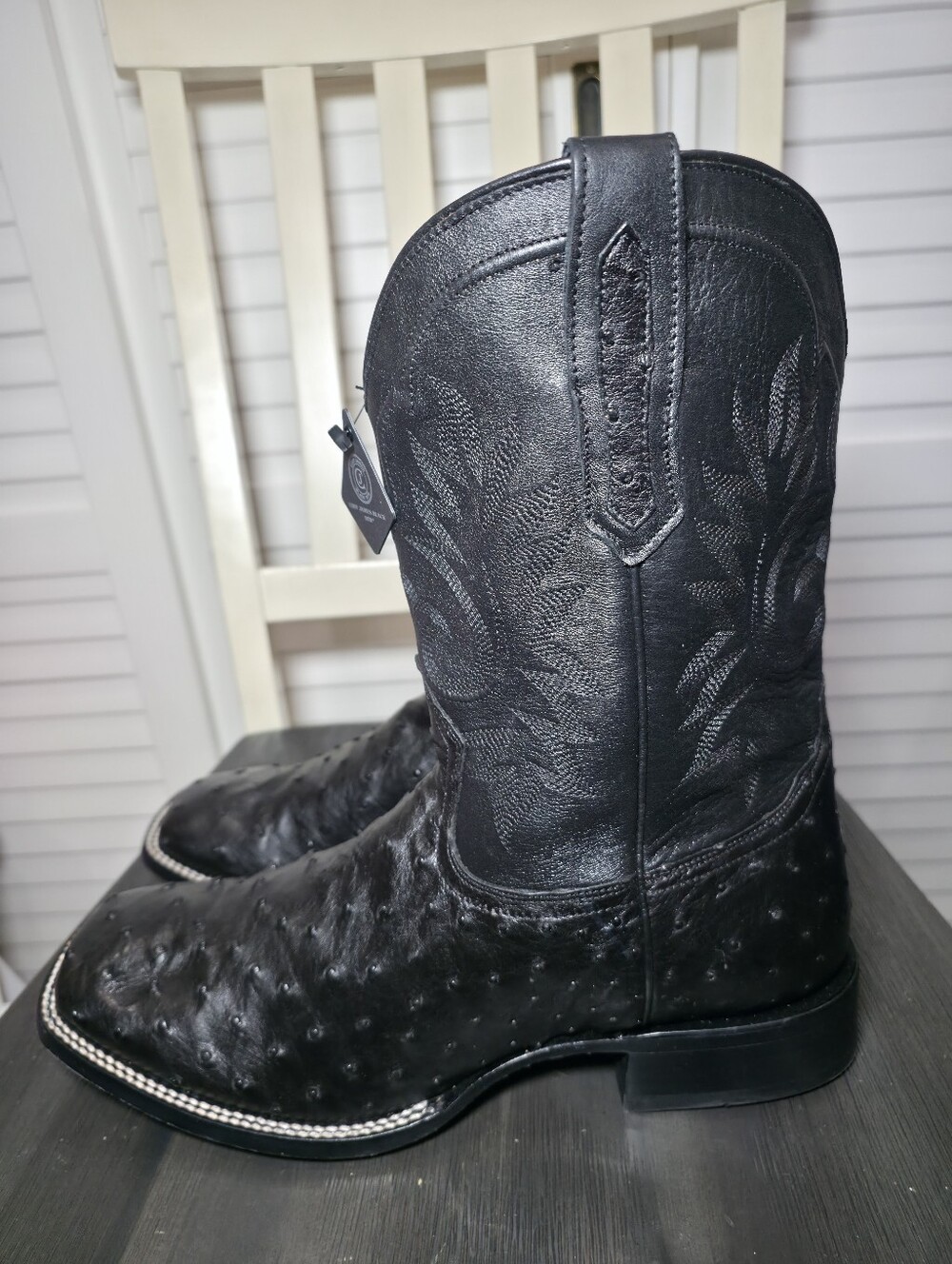 Cody James 1978 The Hayward Full Quill Ostrich Western Boot Broad Square Sz 12 E